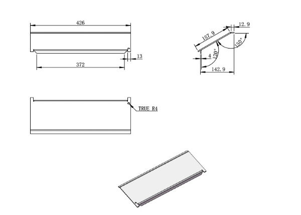 Baffle Lincoln 5kW (Eco) Upper Steel Only