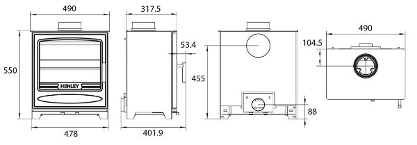 Ascot 8kw Matt Black Multi Fuel  ( Eco ) 