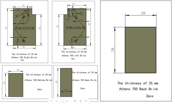 BR084 Brick Athens  / Orion 700   (Vermiculite) Full set