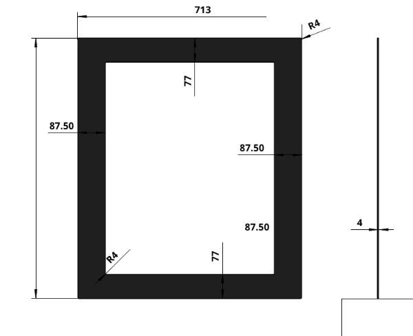 Frame Athens 700 4 - side (Glass)