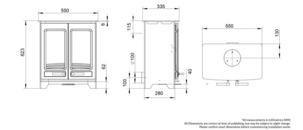 Hampton 5KW Twin Door Wood Burning  (Eco)