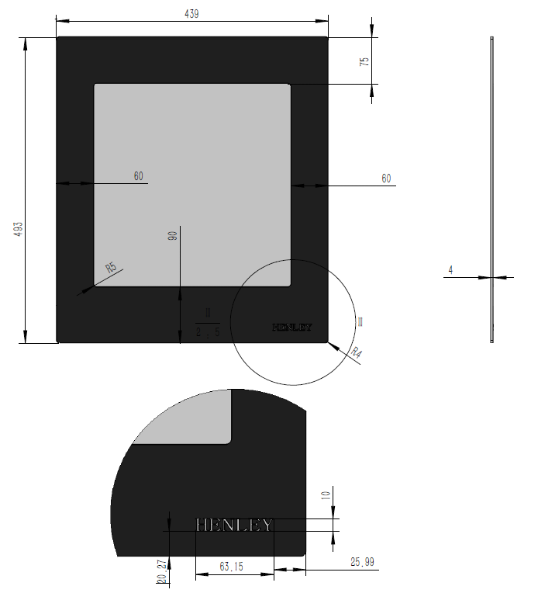 GL089 Glass Athens 500  493mm H X 439 W