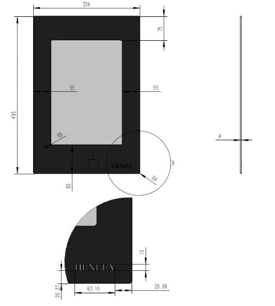 Glass Athens/Orion 400 493mm H x 334mm W